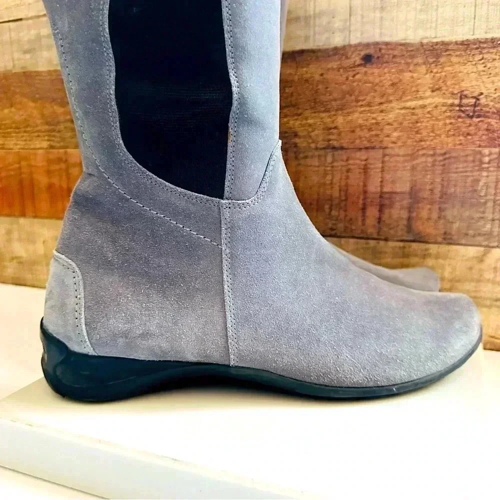 Paul Green Abby Riding Tall Suede/Leather Stretch Zip Up Boots